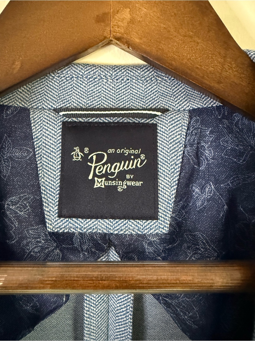 Original Penguin Light Blue Herringbone Blazer Sport Coat - Picture 3 of 5